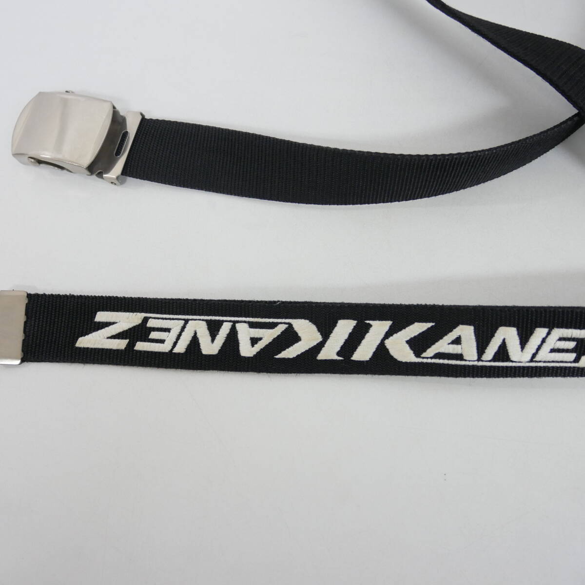 【1円】使用感有り 国内正規 KeneZ×monkey time ケインズ モンキータイム 別注 LOGO BELT ロゴ刺繍 ガチャベルト BLACK ブラック 黒 FREEの画像2