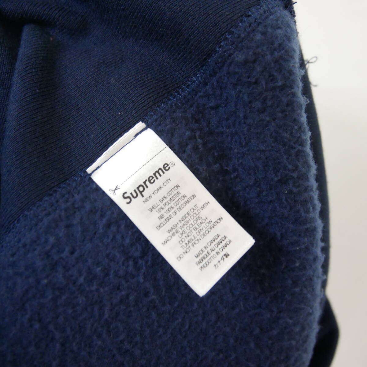 【1円】良好 国内正規 Supreme 24SS Collegiate Hooded Sweatshirt カレッジロゴ パーカー フーディー カナダ製 Navy ネイビー 紺 Mの画像6
