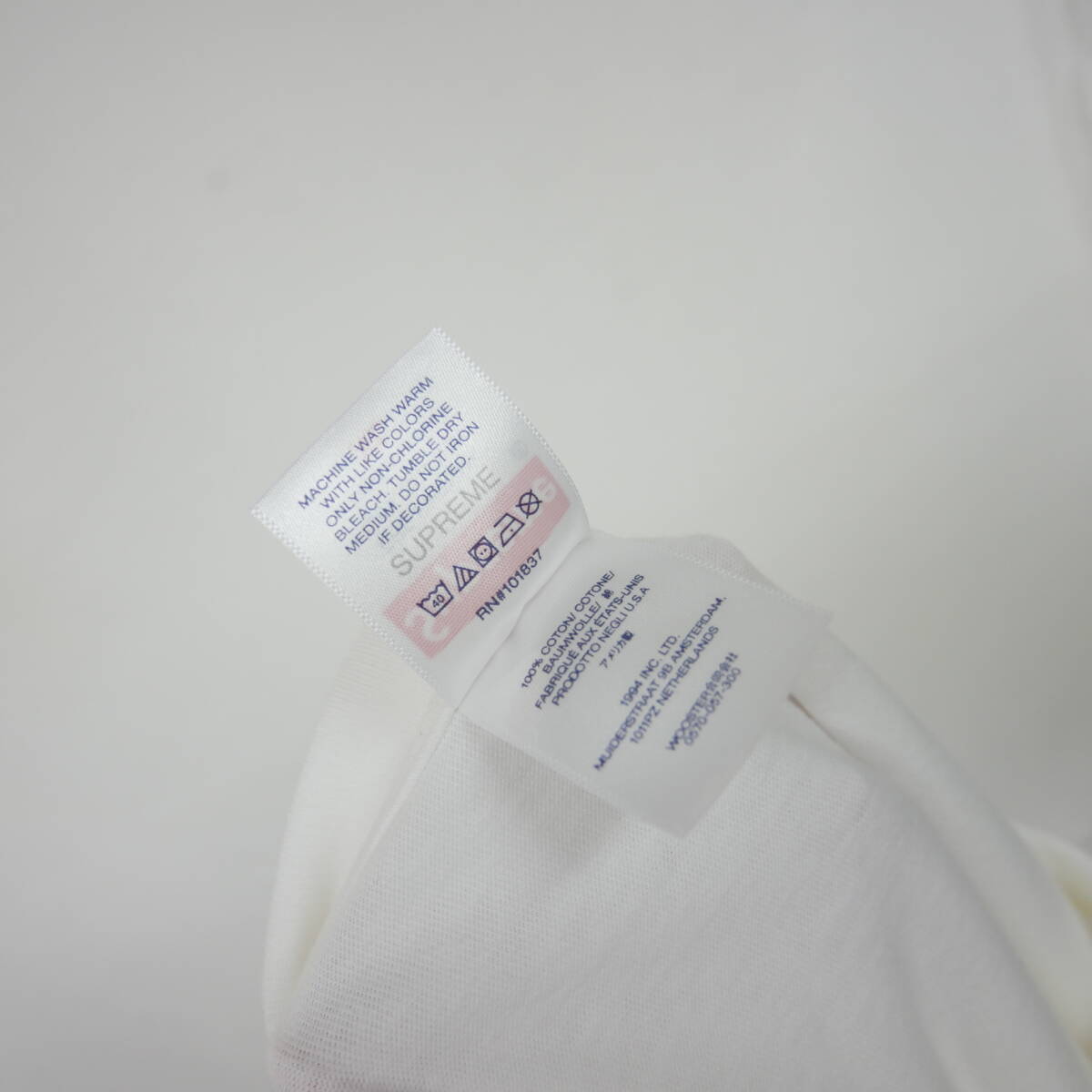 【1円】試着 国内正規 Supreme 24SS Pinline Tee ピンライン ロゴプリントTシャツ White ホワイト 白 XL