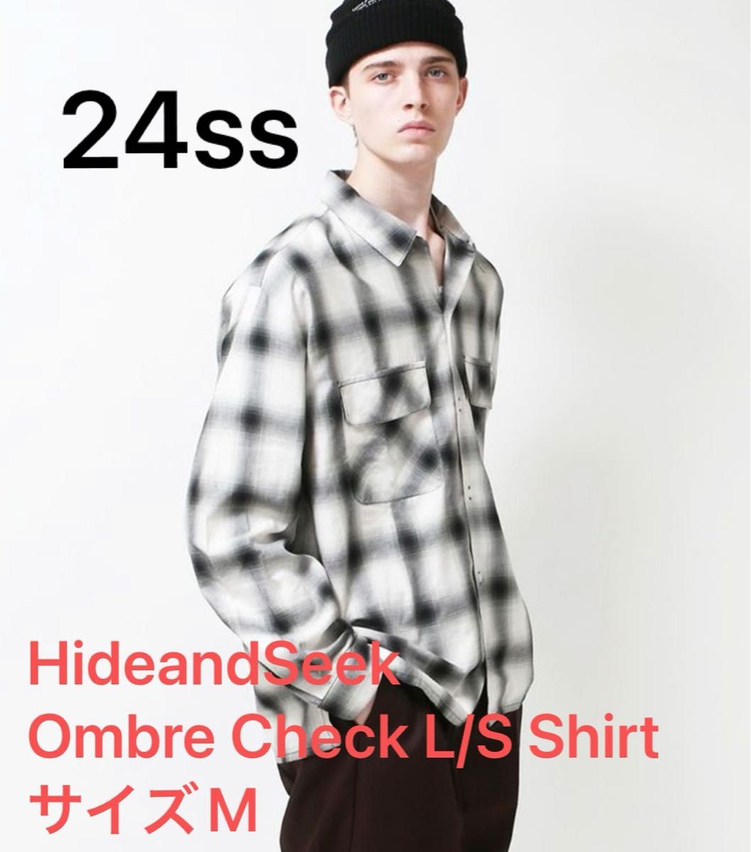 HideandSeek Ombre Check L/S Shirt サイズM