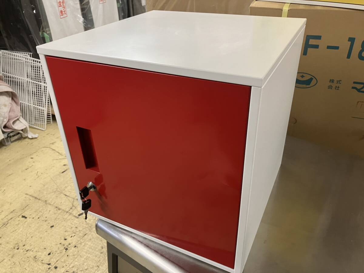  Cube BOX key attaching locker cube box door attaching steel made JAC-04 red color 380×385×382 locker office office work place home use 103553