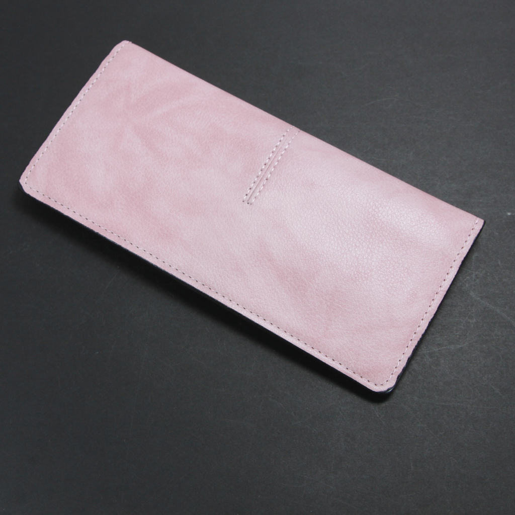 【訳あり品】レディース長財布 ピンク 二つ折り 薄型 シンプル 財布 札入れ カード 縫い目部分難有リ 新品の画像9
