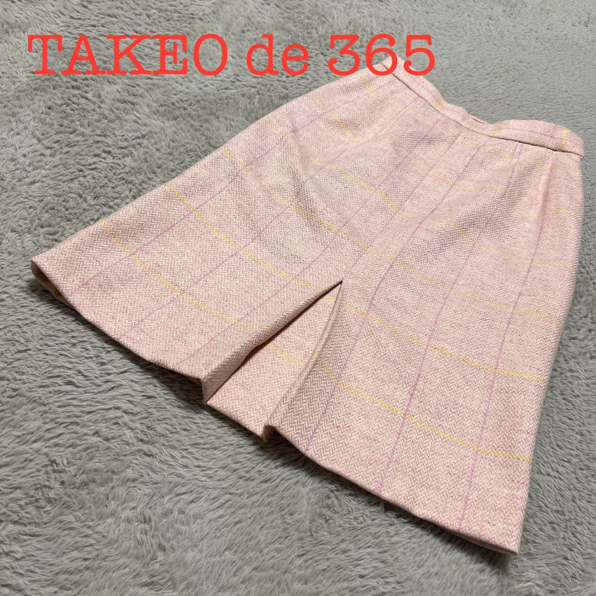 ★美品★TAKEO de 365 ピンク色系　ボックス　スカート　Sサイズ