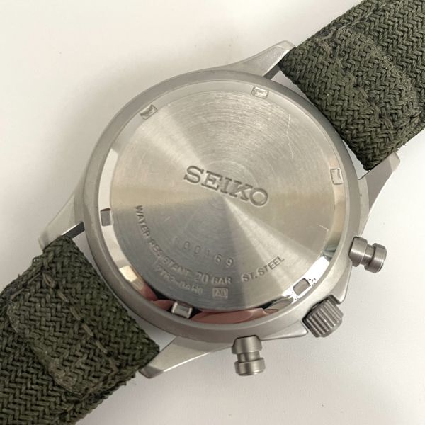 訳あり セイコー 7T62-0AH0 クォーツ クロノグラフ ミリタリー QZ SEIKO 腕時計_画像7