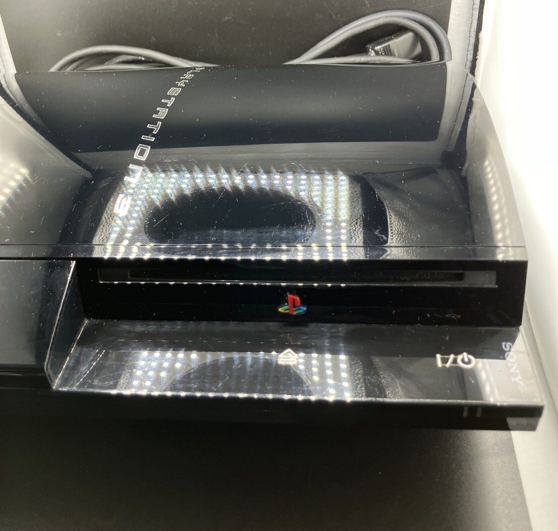 SONY PlayStation 3 本体 CECHB00 赤点滅 ジャンク品 電源コード、テレビ接続用コード付きの画像3