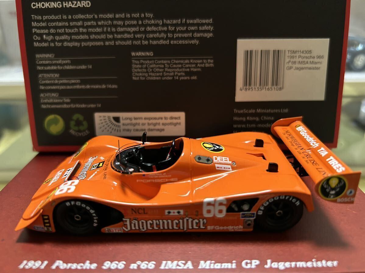 TSM MODEL 1/43 Porsche 966 n66 IMSA Miami GP 1991 Jagermeister [TSM114305]の画像9