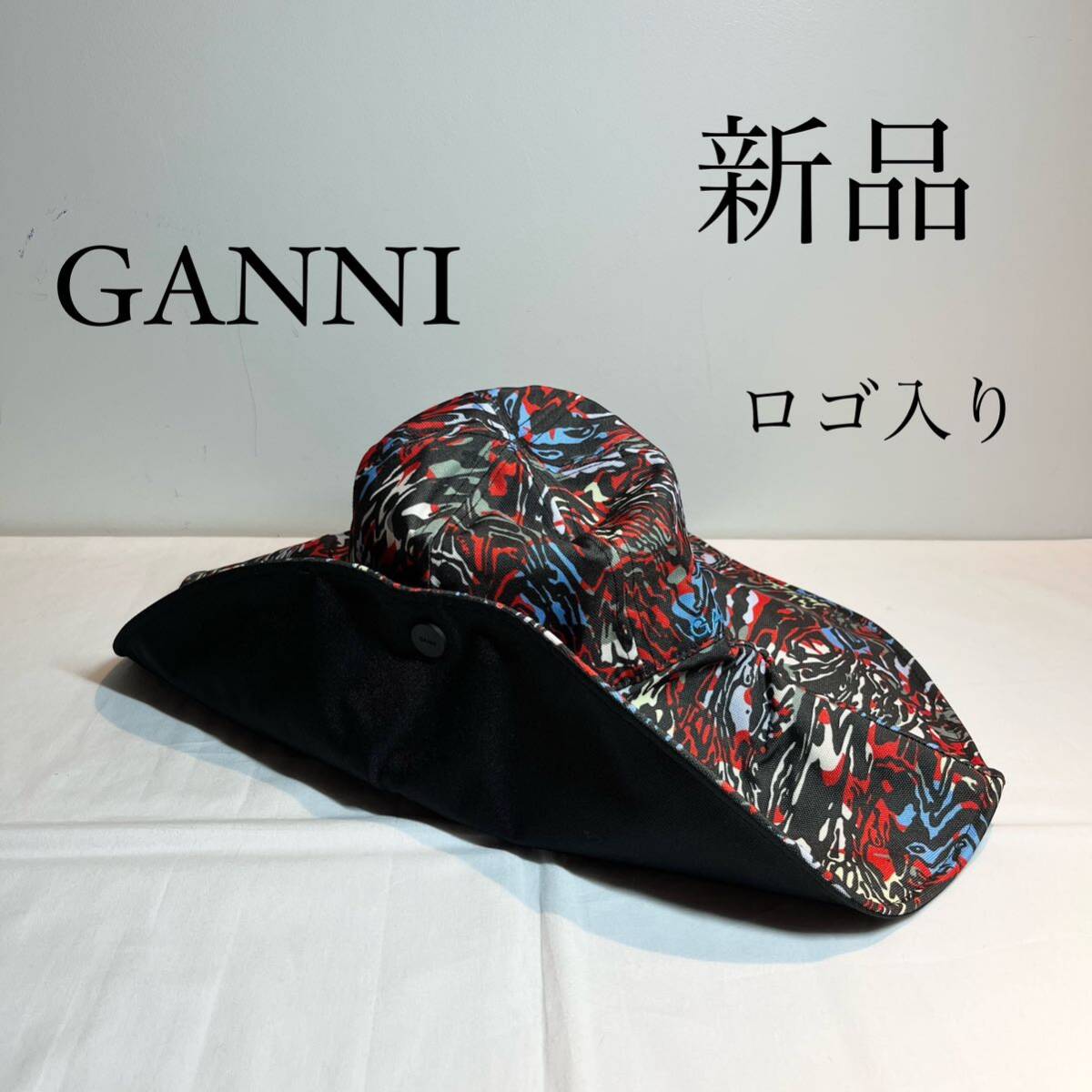 GANNI ガニー　ロゴ入り デザインハット　帽子_画像1