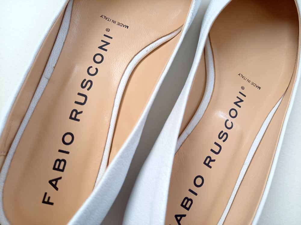 FABIO RUSCONI / ファビオルスコーニ 2023SS ￥28,600 フラットシューズ パンプス 36/23,0 羊革/ホワイトCAPRA BIANCO スムースレザー_画像9