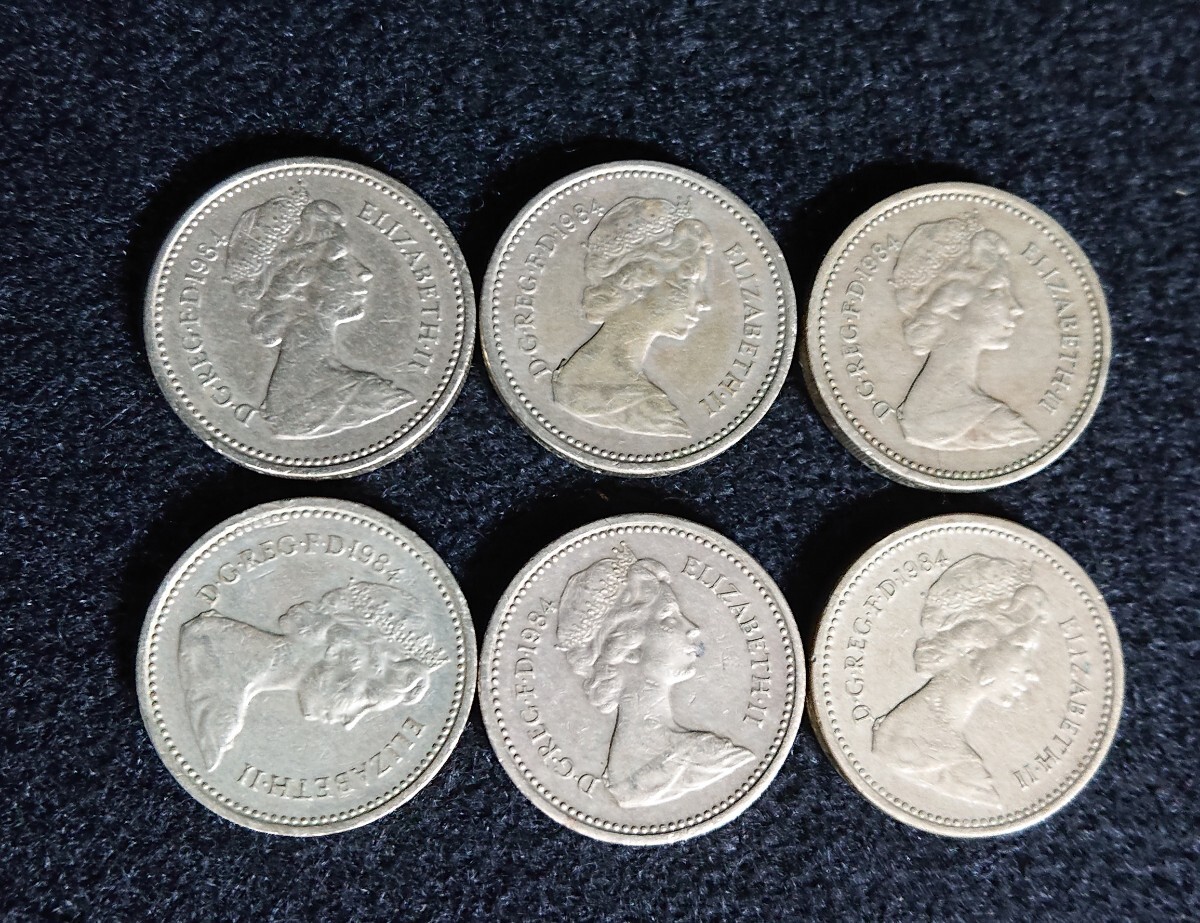 【イギリス 1ポンド】イギリス 1ポンド硬貨 19枚おまとめ(1984年×6枚 1985年×6枚 1989年×3枚 1990年×3枚 1991年×1枚) エリザベス2世_画像3