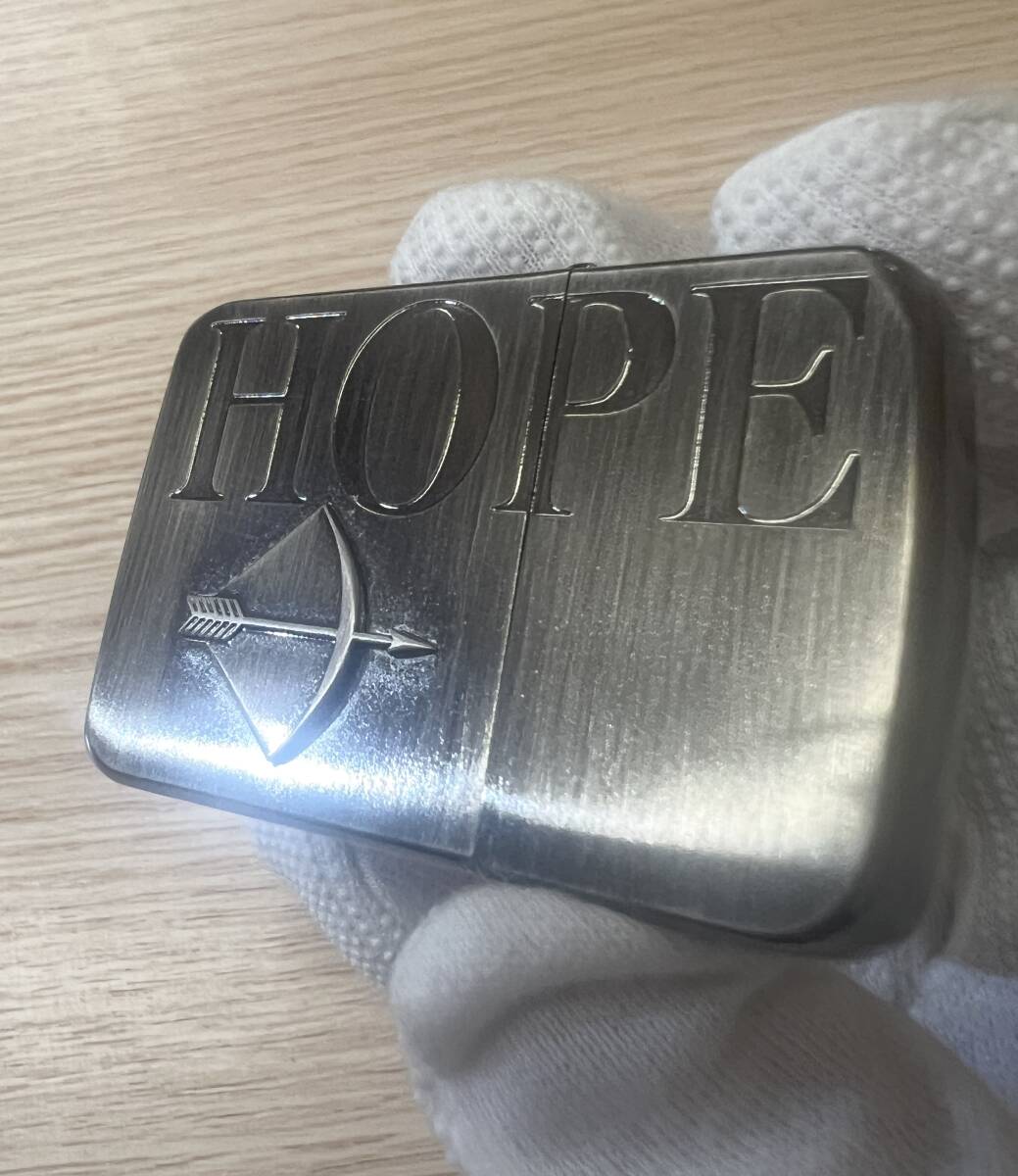 【4516】極美品 ZIPPO ジッポー HOPE ホープ アロー 喫煙具 ライター HP刻印 シルバー ※未使用のため着火未確認 オイルライターの画像4