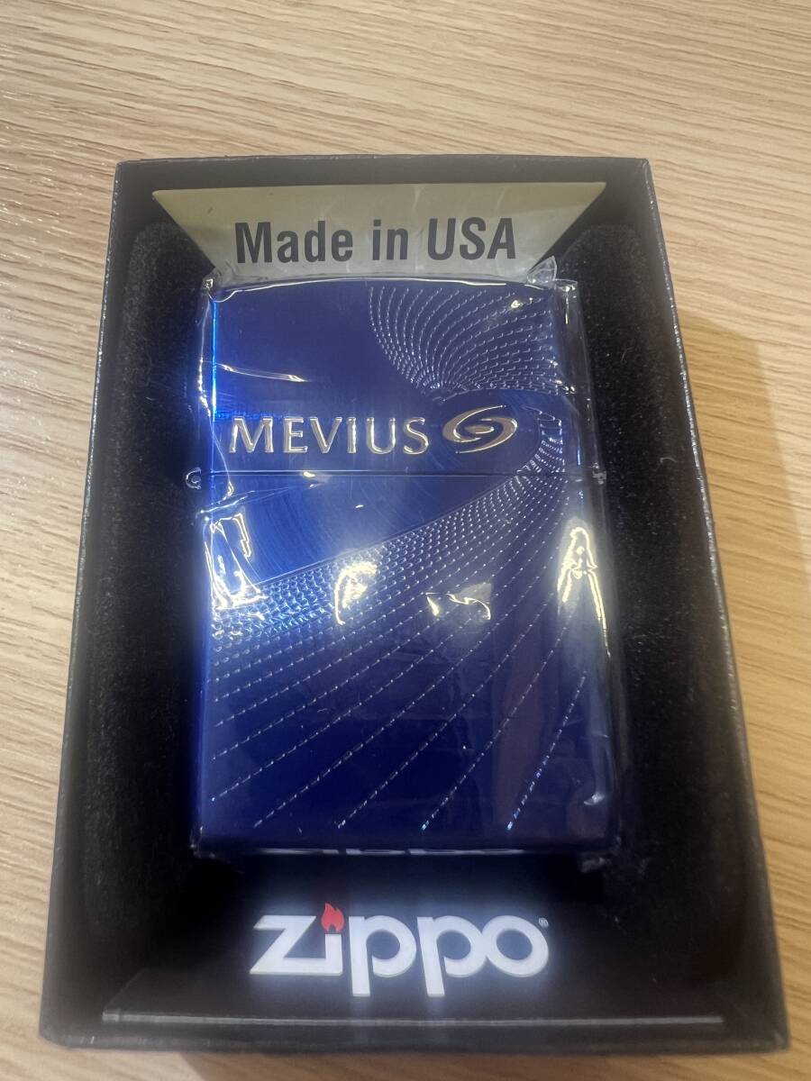 【4509】極美品 新品未使用 zippo ジッポー MEVIUS BLUE メビウス ブルー 当選品 2021年製 ケース 保証書 レアの画像5