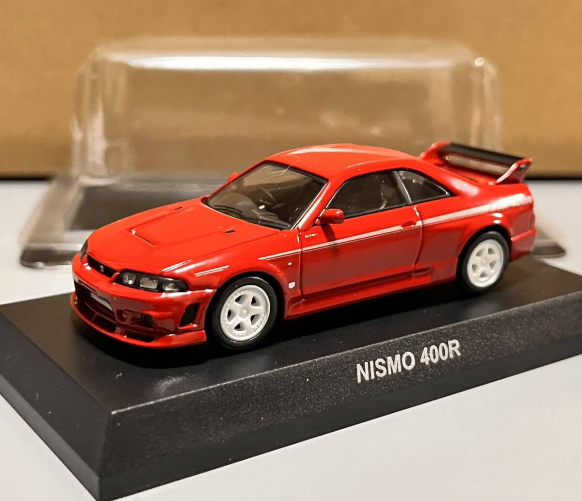 1円 スタート KYOSHO 京商 ミニカークジ D賞 1/64 NISMO 400R ニスモ 400R R33 レッドの画像1