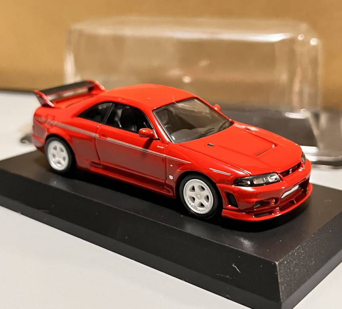 1円 スタート KYOSHO 京商 ミニカークジ D賞 1/64 NISMO 400R ニスモ 400R R33 レッドの画像3