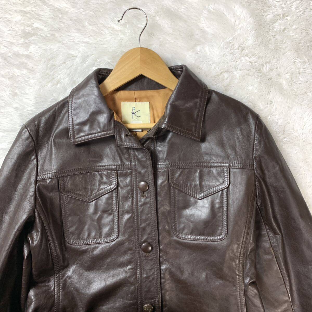 KUMIKYOKU Kumikyoku leather jacket Brown cow leather 3 YA6568