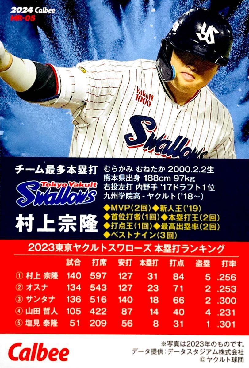 村上宗隆 東京ヤクルトスワローズ チーム本塁打王カード HR-05 プロ野球チップス 2024 第1弾 Calbee カルビー Amazon限定_画像2