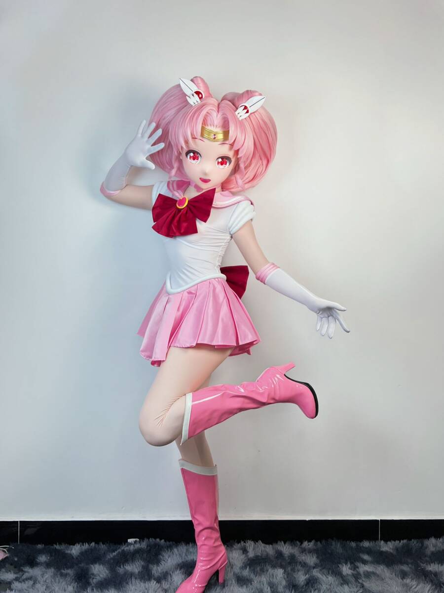 美少女戦士 スーパーセーラーちびムーン 　衣装つき　全頭面 　着ぐるみ　マスク コスプレ 　kigurumi 　コスチューム　キグルミ_画像1