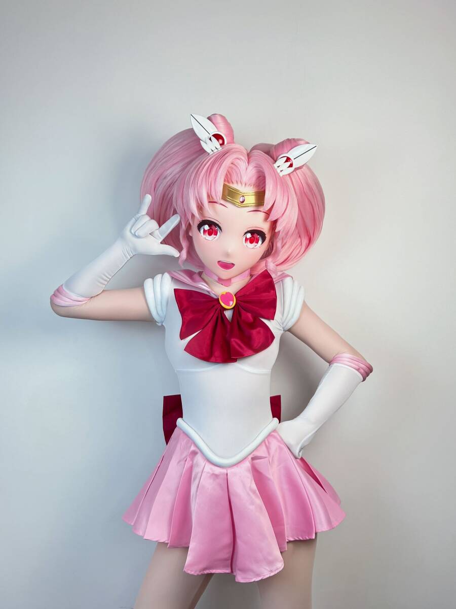 美少女戦士 スーパーセーラーちびムーン 　衣装つき　全頭面 　着ぐるみ　マスク コスプレ 　kigurumi 　コスチューム　キグルミ