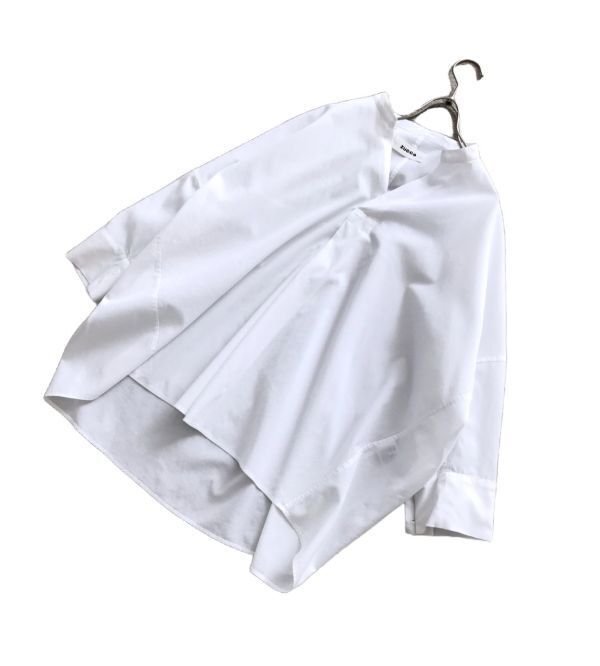 ズッカ 美品 ドロップショルダー オーバーサイズ  変形 スキッパーシャツ ７分袖 ブラウス 白 ZUCCaの画像3