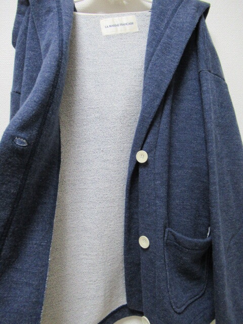  made in Japan *LA MARINE FRANCAISE La Marine Francaise *rupa deer reverse side wool f-teto blouson outer Parker cardigan navy blue navy used 