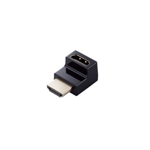 エレコム HDMI L字型アダプター(タイプA-タイプA)スリム 上向き AD-HDAABS01BK_画像1