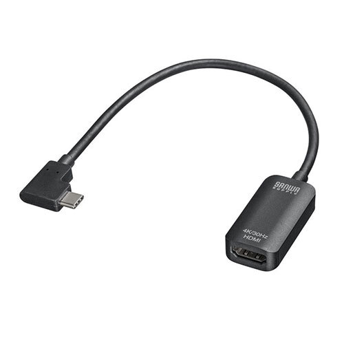 サンワサプライ USB Type C L型-HDMI変換アダプタ 4K/30Hz AD-ALCHD02L_画像1