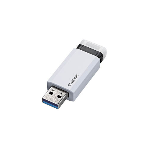 エレコム USBメモリー/USB3.1(Gen1)対応/ノック式/オートリターン機能付/64GB/ホワイト MF-PKU3064GWH_画像1