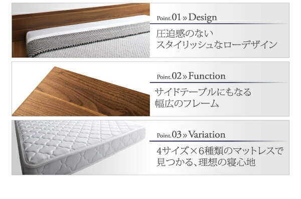 シンプルモダンデザインフロアローステージベッド ベッドフレームのみ クイーン(Q×1）_画像3