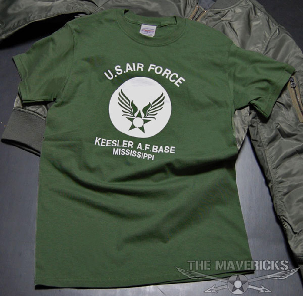 Tシャツ メンズ 半袖 L ミリタリー アメカジ USAF エアフォース MAVERICKS ブランド ダークグリーン 緑_画像3