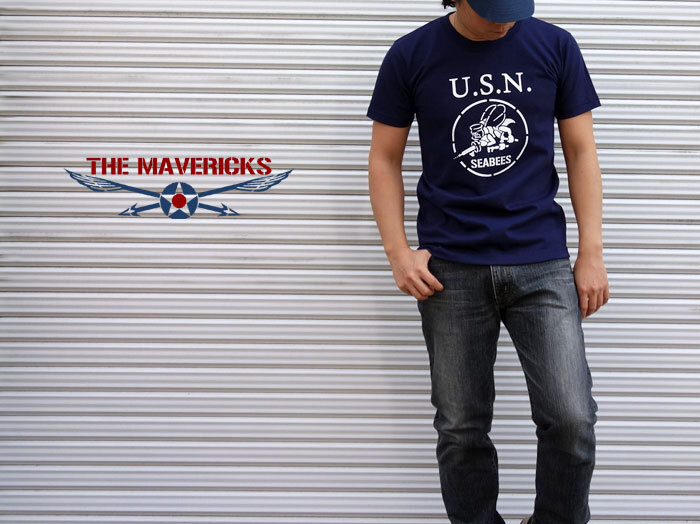 極厚 Tシャツ M メンズ 半袖 ミリタリー NAVY スーパーヘビーウェイト 米海軍 SeaBees 紺 ネイビー_画像7