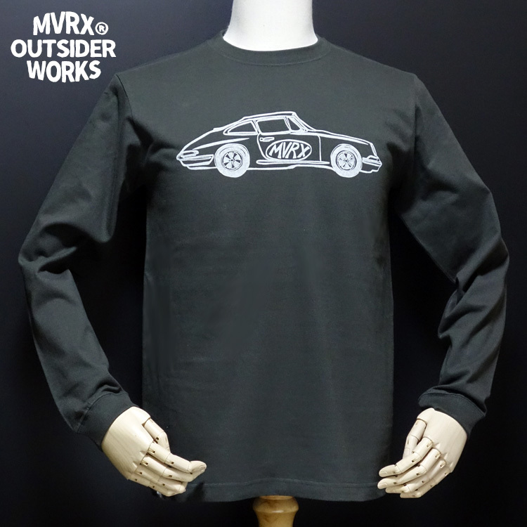 MVRX 長袖 XXL ロング Tシャツ メンズ 綿 MVRX ブランド FLAT6 ブラック スミ黒_画像5