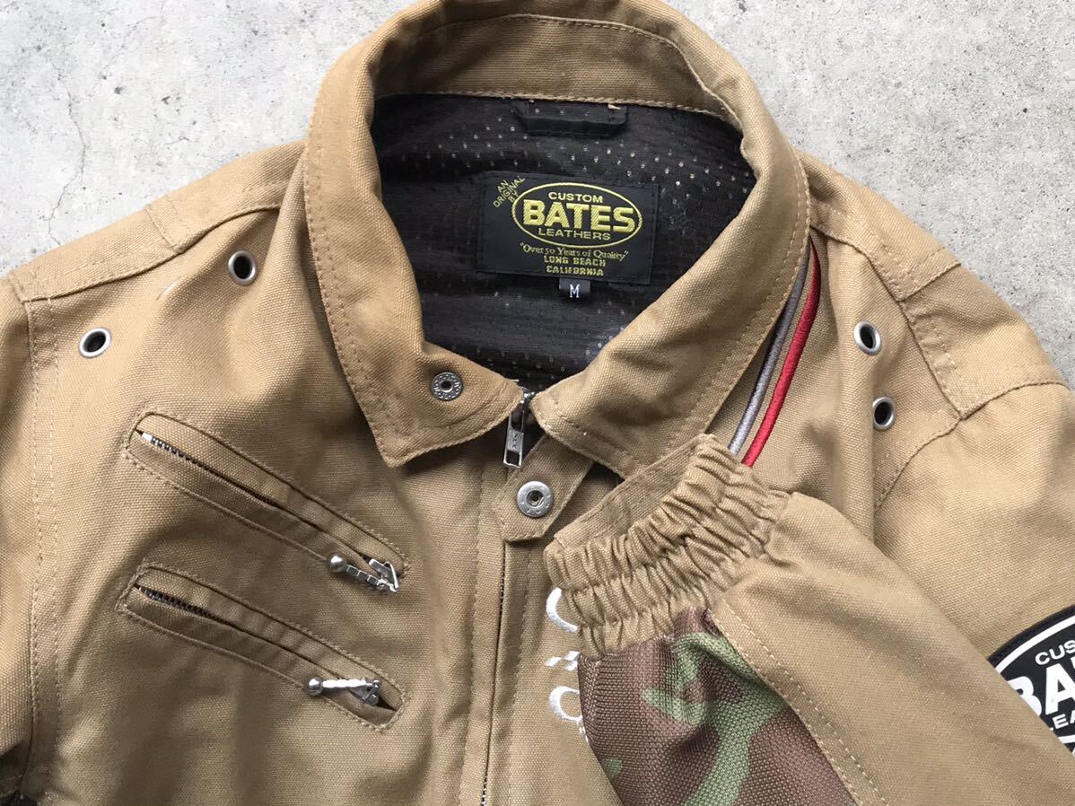 BATES プロテクター付き ライディングジャケット M ベイツ バイク ライダース メンズ ダック キャンバス 刺繍 ワッペン メッシュ 春夏の画像4