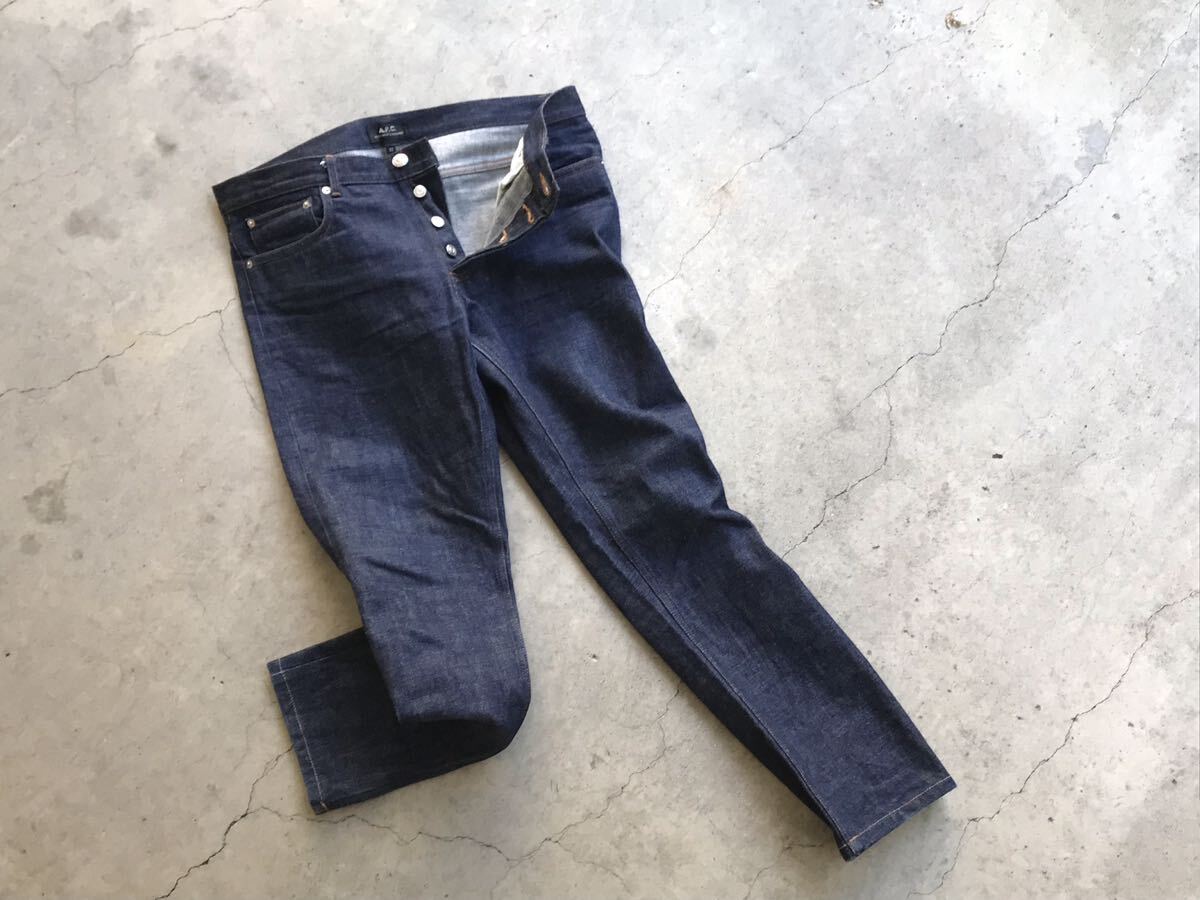 APC [PETIT NEW STANDARD] W32 A.P.C. мужской джинсы cell bichi Denim брюки красный уголок индиго 