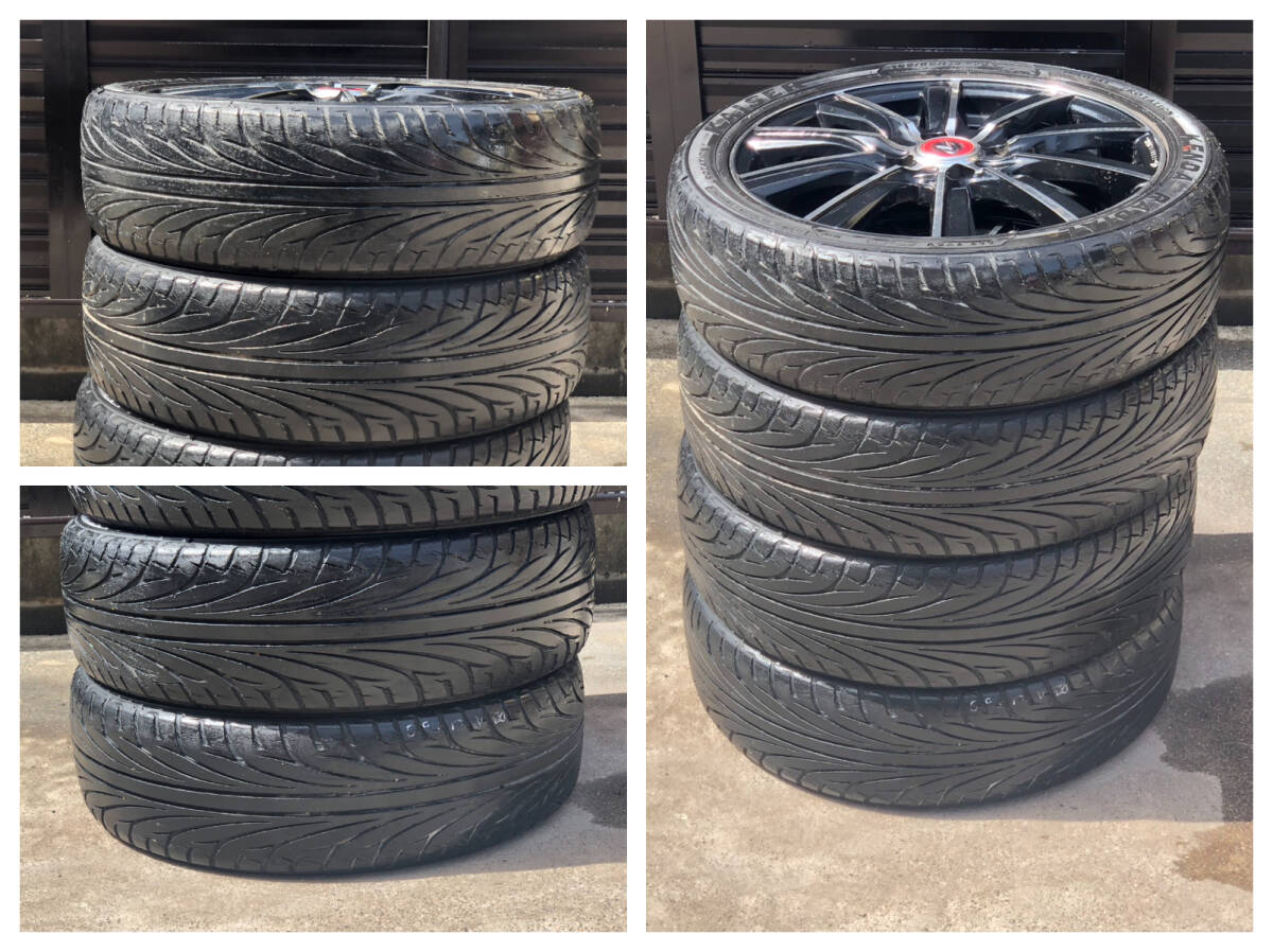 社外 アルミ LEONIS 16 インチ 16x5.0J+45 4H100 ブラックポリッシュ 165/50R16 2016年製 KENDA タント ムーヴ エッセ ミラ 軽自動車等 C13の画像9