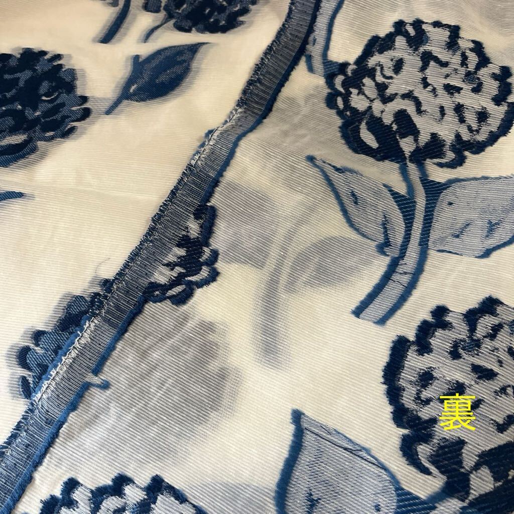 綿15 織 120×190 ジャガード ブランド 青 花の画像3