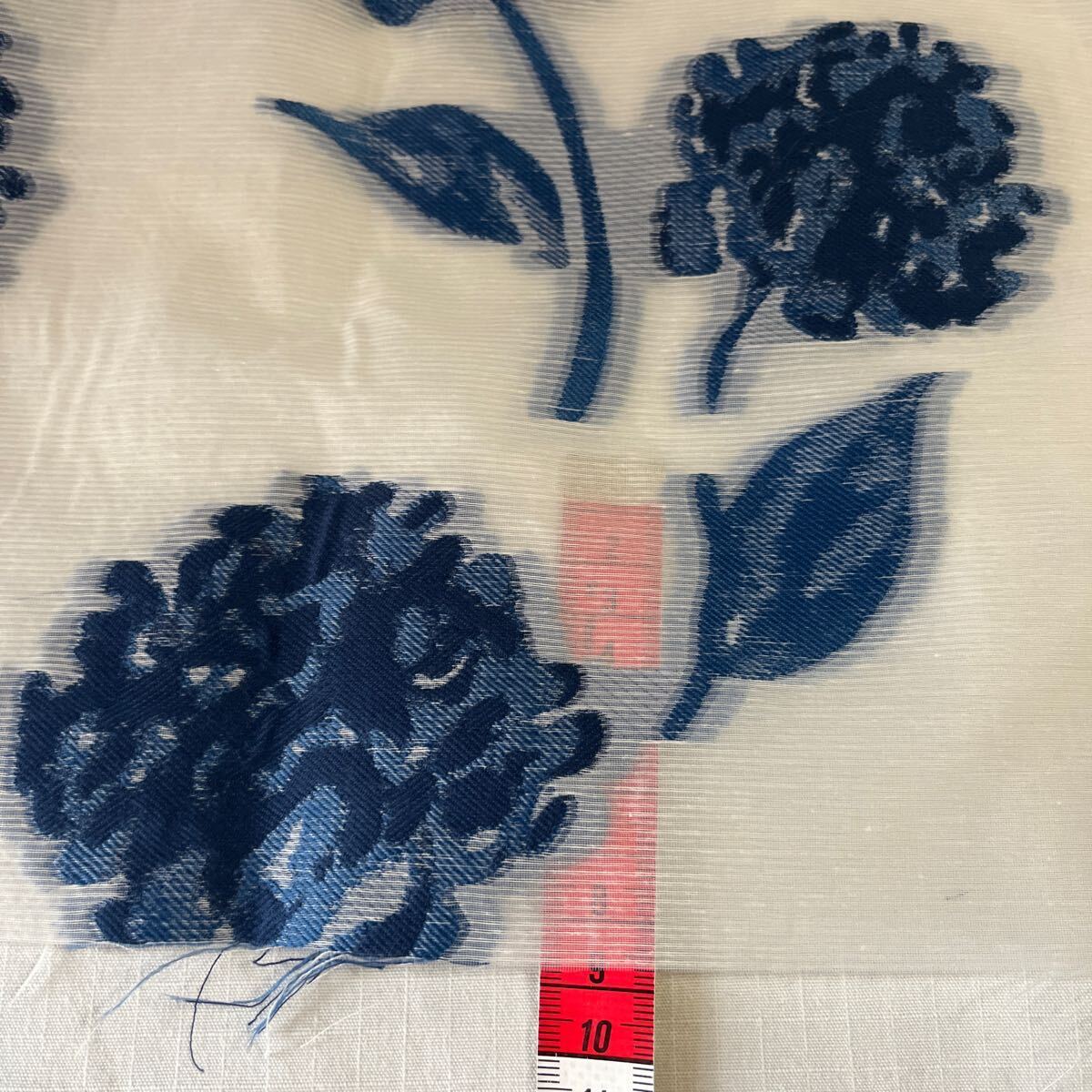 綿15 織 120×190 ジャガード ブランド 青 花の画像6