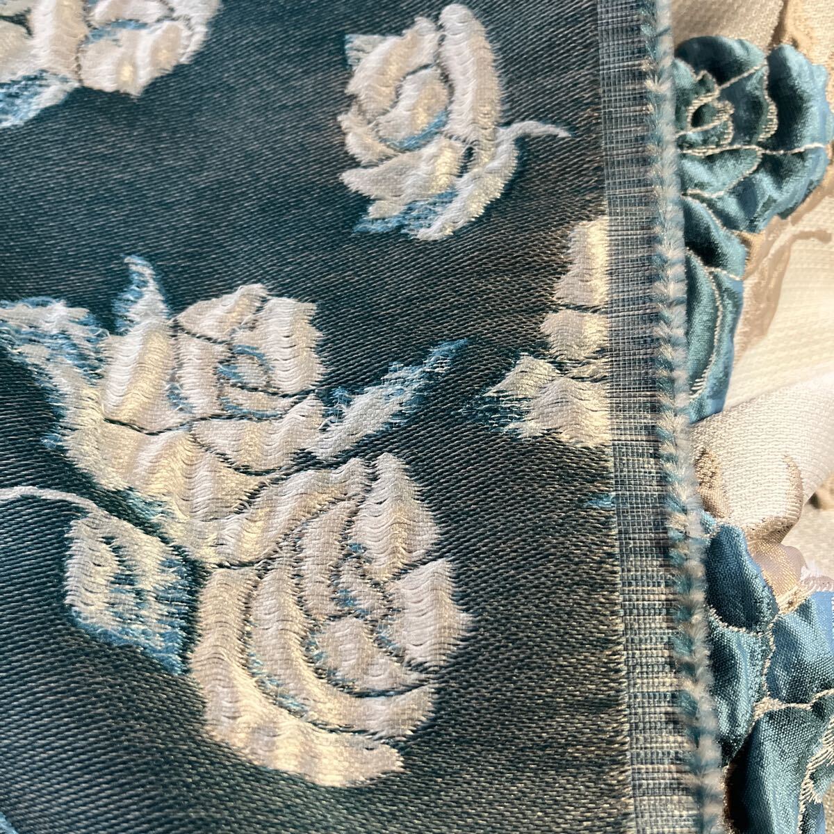 ブルーローズ 織 ふくれ 118×120 ジャガード 花 ブランドの画像8