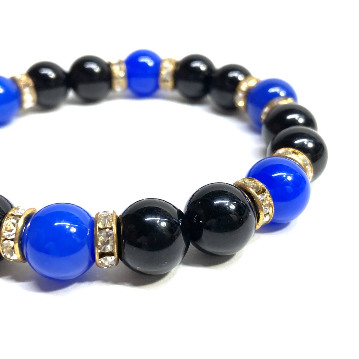 moli on & blue .. Power Stone bracele natural stone breath ( Gold ) 10mm men's * lady's . except .. a little over examination amulet 