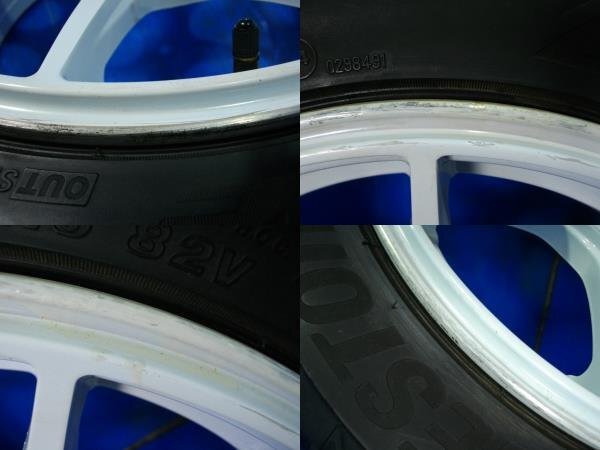 【H】STEALTH RACING Spec-01 15インチ 7.0J +30 4H PCD100 POTENZA Adrenalin RE004 185/55R15 2022年製 中古4本セット シビック CR-Xの画像6