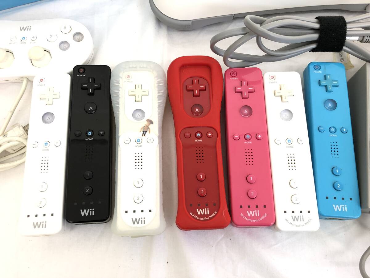 【JN85】(O) Wii まとめ売り 本体 Wii Fit ハンドル アダプター コントローラー 接続コード Nintendo ニンテンドー ジャンク 中古現状品_画像9