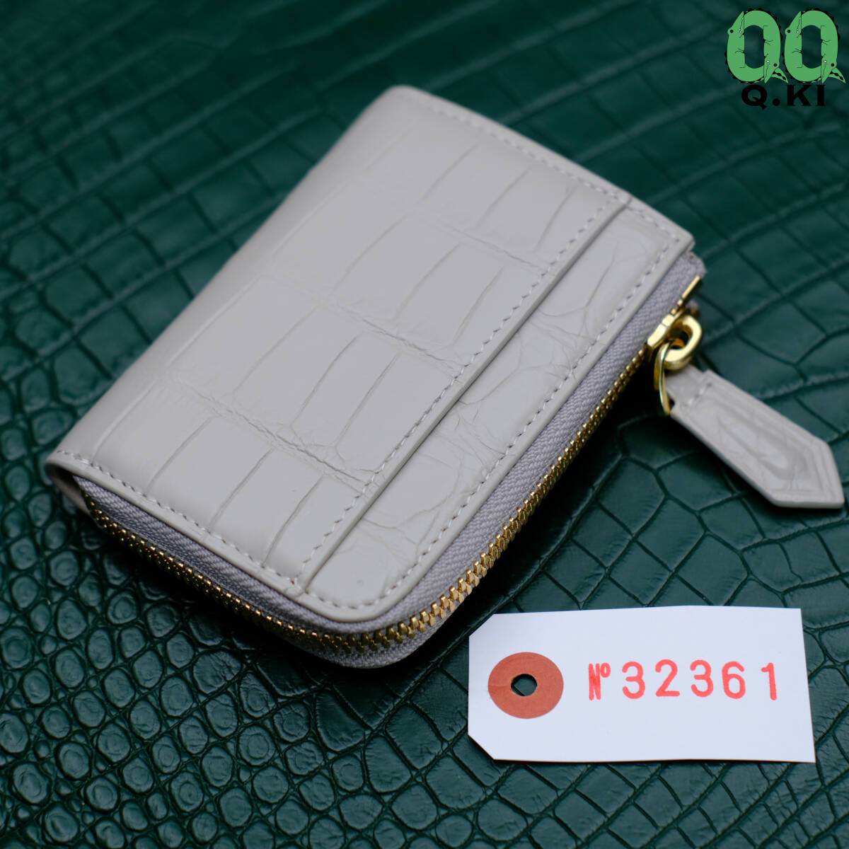 在庫処理 現物写真 クロコダイルレザー 財布 ワニ革本物 一枚革 コインケース カードケース NO.32361の画像6