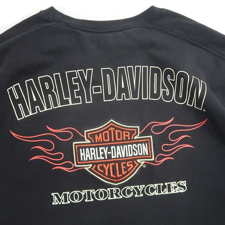  б/у одежда Harley Davidson вышивка принт длинный рукав футболка long T черный надпись :M gd402098n w40325