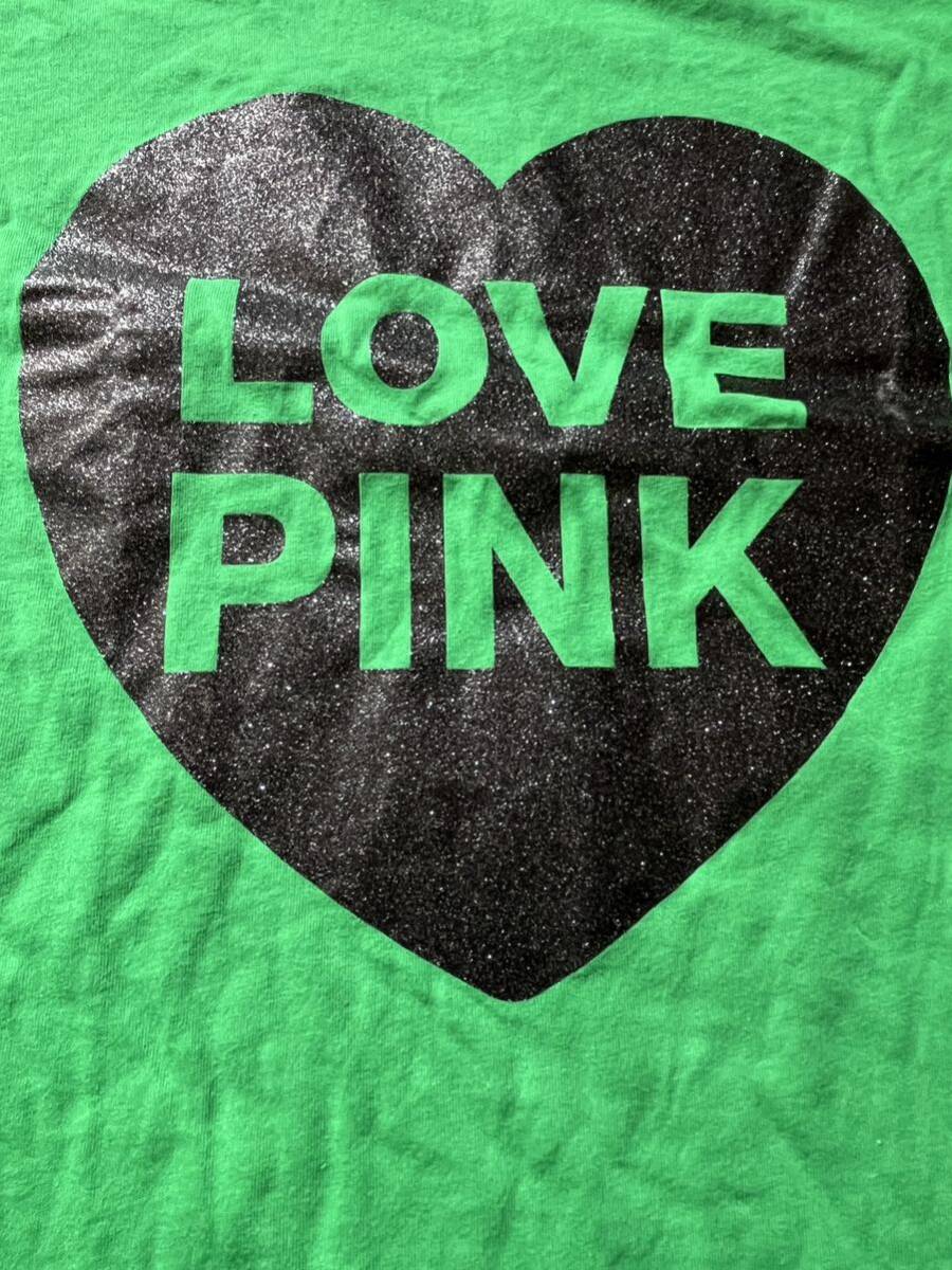 未使用タグ付 Victoria's Secret PINK ヴィクトリアシークレット ピンク サイズXS 緑 グリーン 半袖Tシャツの画像3