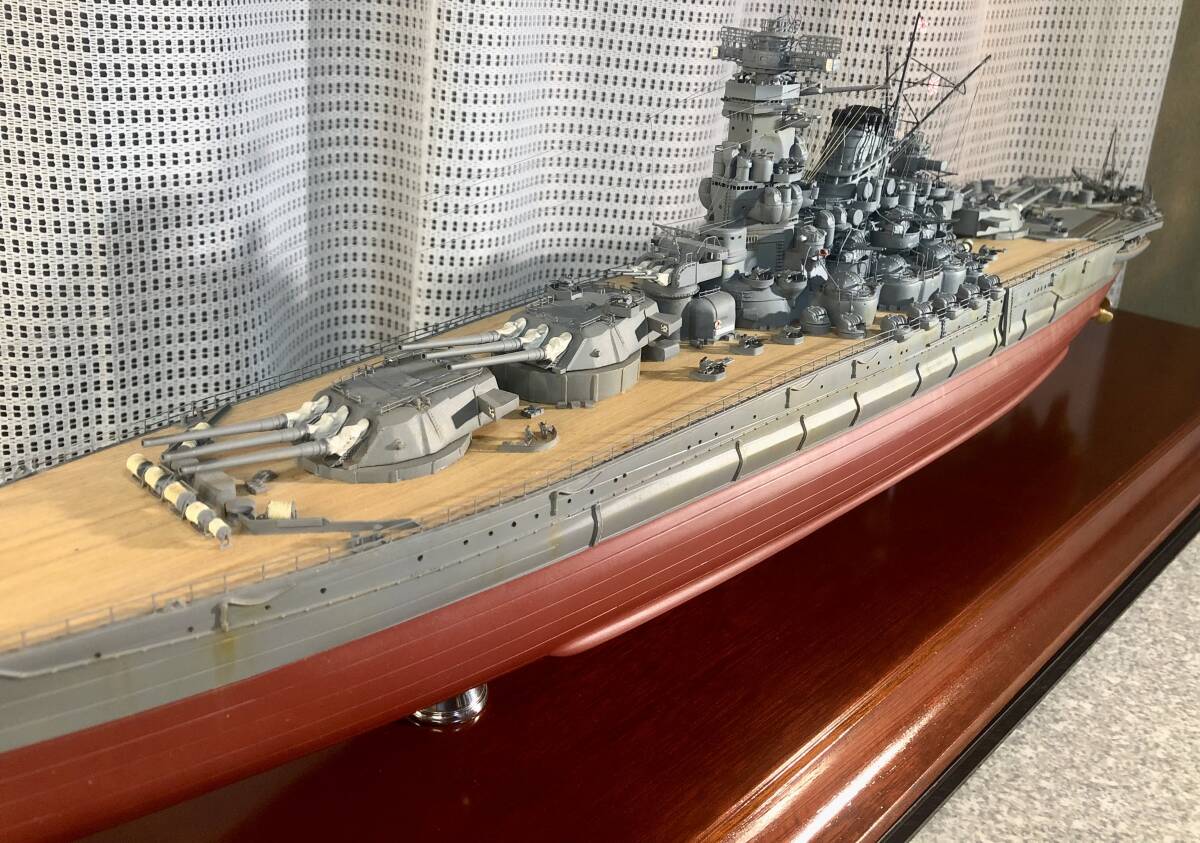 銀座国文館 ウイングクラブ　戦艦大和1/350　銘板・艦載機付き　ケース付きヒビアリ　旧大日本帝國海軍_画像5