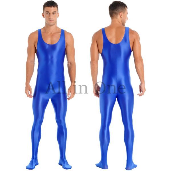 116-173-36 men's gloss gloss whole body Jump suit cosplay [ pink,XL size ] man tank top sexy . ultra cat suit ero.2