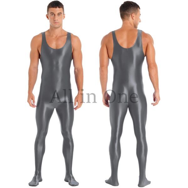 116-165-36 men's gloss gloss whole body Jump suit cosplay [ green,XL size ] man tank top sexy . ultra cat suit ero.2