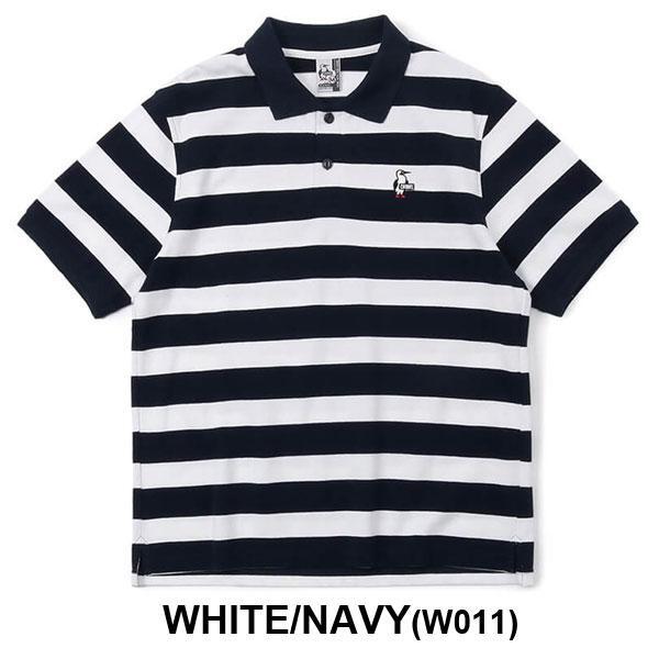 チャムス ポロシャツ 半袖 CHUMS ブービーボーダー CH01-1192 Tシャツ キャンプ 春 夏 春夏 XLサイズ_ホワイト/ネイビー(W011)_画像1