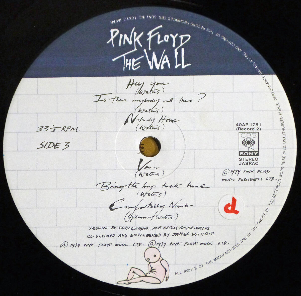 JPN original the first times with belt high p sticker attaching 2LP Pink Floyd pink floyd The Wall The wall CBS SONY 40AP 1750-1 1979 year departure table 