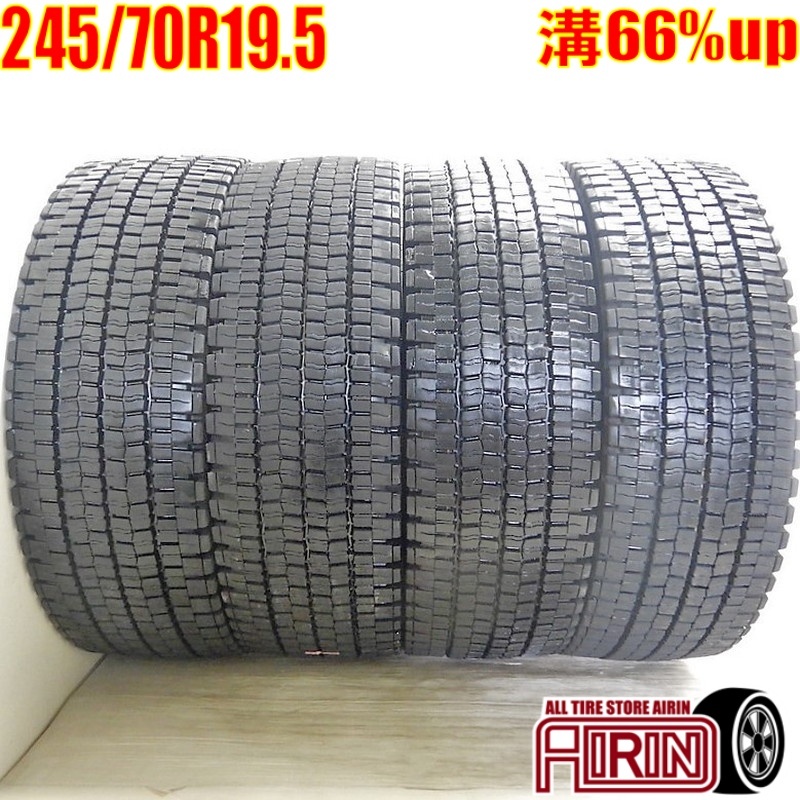 中古タイヤ 245/70R19.5 136/134J DUNLOP SP001 スタッドレスタイヤ 4本セット 大型 中古 19.5インチ_画像1