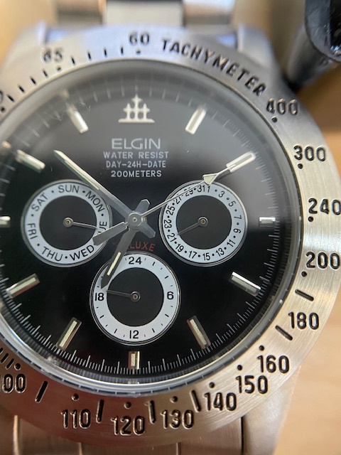ELGIN エルジン FK-1020-C クロノグラフ 不動 ジャンク トリプルカレンダーの画像3