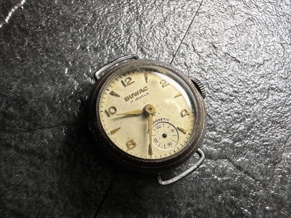 B1866●腕時計 BUWAC １７石 スモセコ 手巻き アンティークの画像2